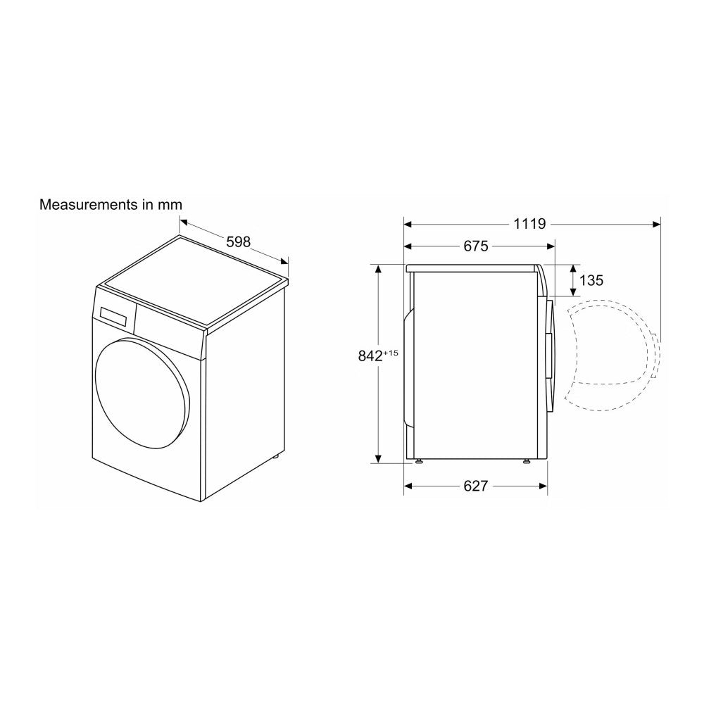 Siemens IQ-700 WR47B2CSGB 9Kg Heat Pump Tumble Dryer - Silver