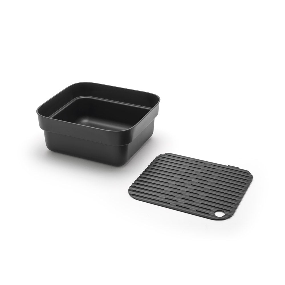Brabantia Washing Up Bowl With Drying Tray Dark Grey