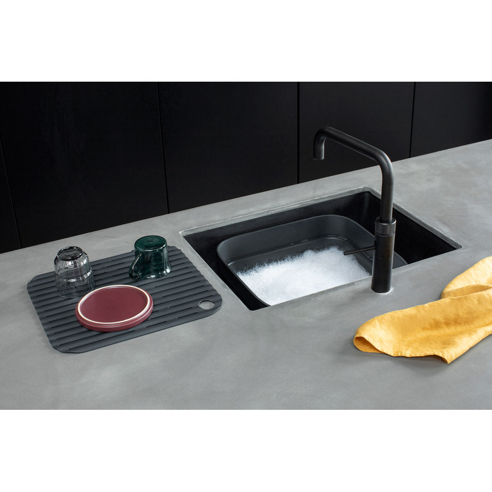 Brabantia Washing Up Bowl With Drying Tray Dark Grey