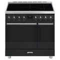 Smeg Symphony C92IPMB2 90cm wide Electric Range Cooker with Induction Hob and Pyrolytic Cleaning - Matt Black