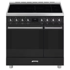 Smeg Symphony C92IPMB2 90cm wide Electric Range Cooker with Induction Hob and Pyrolytic Cleaning - Matt Black