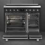 Smeg Symphony C92IPMB2 90cm wide Electric Range Cooker with Induction Hob and Pyrolytic Cleaning - Matt Black