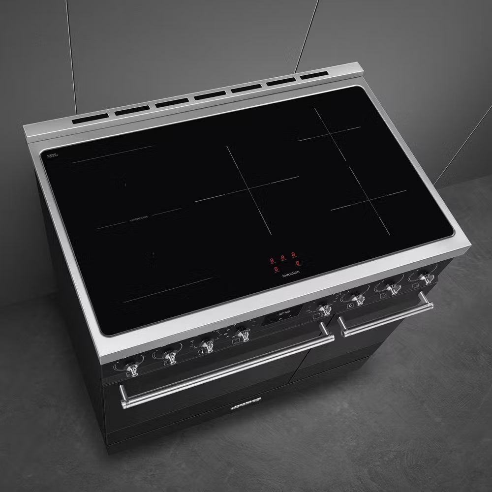 Smeg Symphony C92IPMB2 90cm wide Electric Range Cooker with Induction Hob and Pyrolytic Cleaning - Matt Black