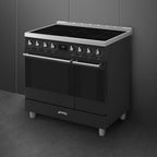 Smeg Symphony C92IPMB2 90cm wide Electric Range Cooker with Induction Hob and Pyrolytic Cleaning - Matt Black