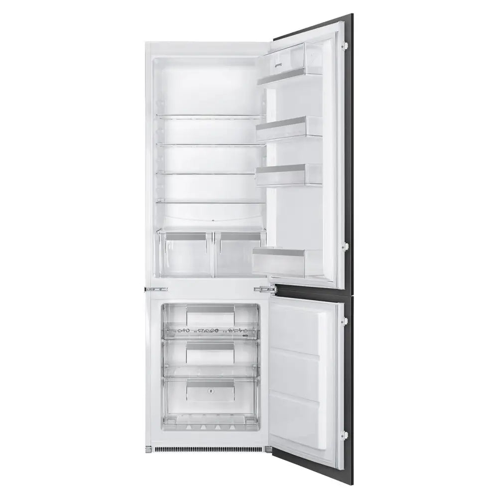 Smeg UKC8173N1E 178cm High 70/30 Integrated Fridge Freezer with Sliding Door Fixing Kit - White - E Rated