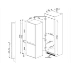 Smeg UKC8173N1E 178cm High 70/30 Integrated Fridge Freezer with Sliding Door Fixing Kit - White - E Rated