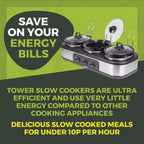 Tower T16015 Three Pot Slow Cooker 4.5L with Independent Temperature Controls - Stainless Steel