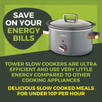 Tower T16042GRY Cavaletto 3.5L Slow Cooker - Grey and Rose Gold