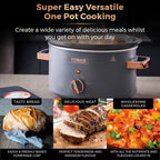Tower T16042GRY Cavaletto 3.5L Slow Cooker - Grey and Rose Gold