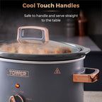 Tower T16042GRY Cavaletto 3.5L Slow Cooker - Grey and Rose Gold
