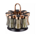 Tower T826020RM Rotating Spice Rack 8 Jars - Pre-filled Jars - Rose Gold