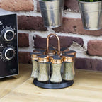 Tower T826020RM Rotating Spice Rack 8 Jars - Pre-filled Jars - Rose Gold