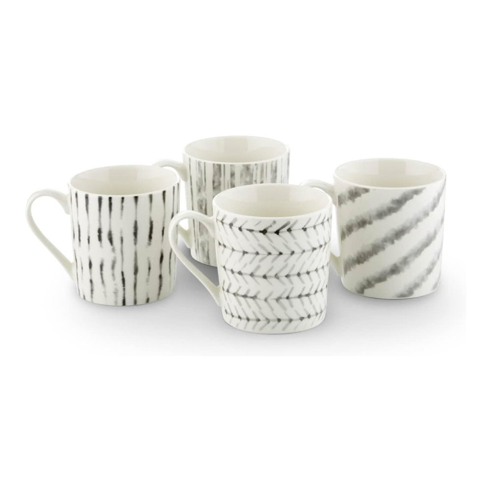 Tower T874004 Set of 4 Sketch Mugs, Tea, Coffee, Grey