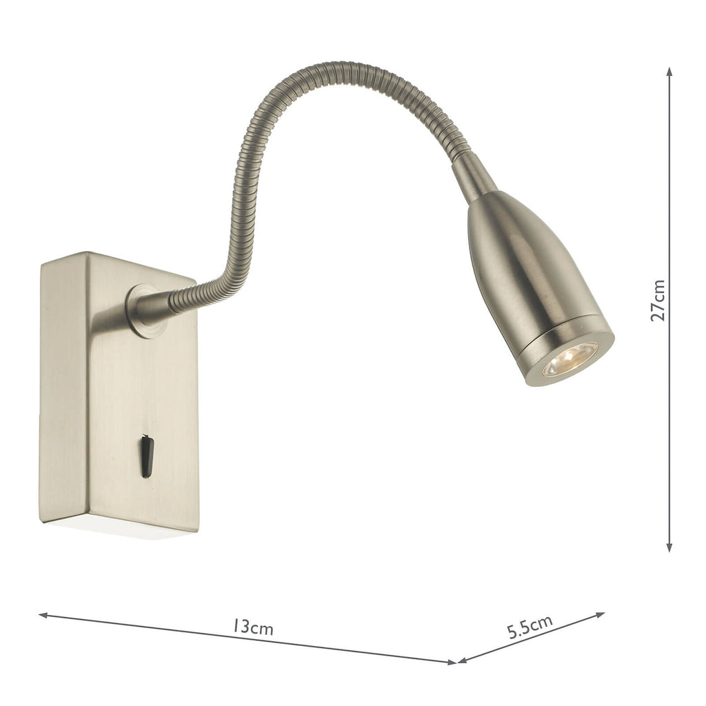 Tadley Wall Light Satin Nickel LED<br>Satin Nickel