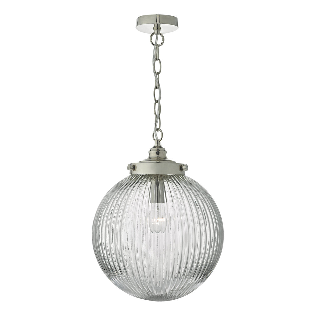 Tamara Pendant Satin Nickel & Ribbed Glass<br>Satin Nickel