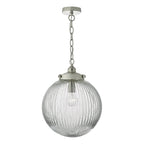 Tamara Pendant Satin Nickel & Ribbed Glass<br>Satin Nickel
