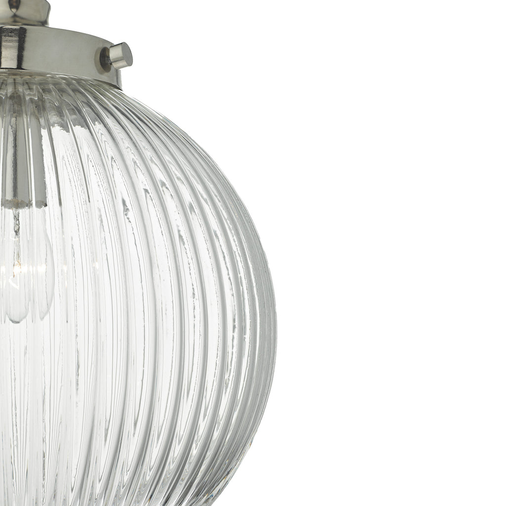 Tamara Pendant Satin Nickel & Ribbed Glass<br>Satin Nickel