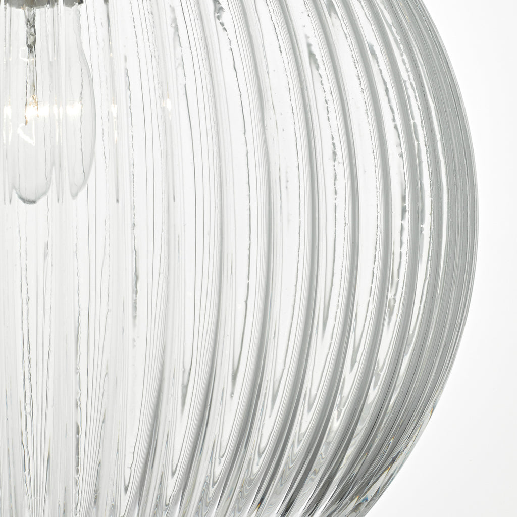 Tamara Pendant Satin Nickel & Ribbed Glass<br>Satin Nickel