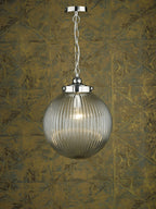 Tamara Pendant Satin Nickel & Ribbed Glass<br>Satin Nickel
