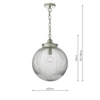 Tamara Pendant Satin Nickel & Ribbed Glass<br>Satin Nickel