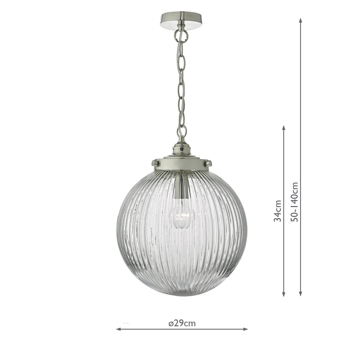 Tamara Pendant Satin Nickel & Ribbed Glass<br>Satin Nickel