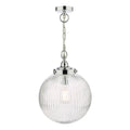 Tamara Bathroom Pendant Polished Chrome Ribbed Glass IP44<br>Polished Chrome
