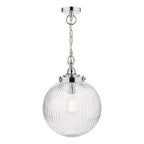 Tamara Bathroom Pendant Polished Chrome Ribbed Glass IP44<br>Polished Chrome