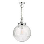 Tamara Bathroom Pendant Polished Chrome Ribbed Glass IP44<br>Polished Chrome