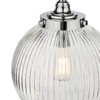 Tamara Bathroom Pendant Polished Chrome Ribbed Glass IP44<br>Polished Chrome