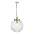 Tamara 1 Light Single Pendant Antique Brass Ribbed Glass<br>Antique Brass