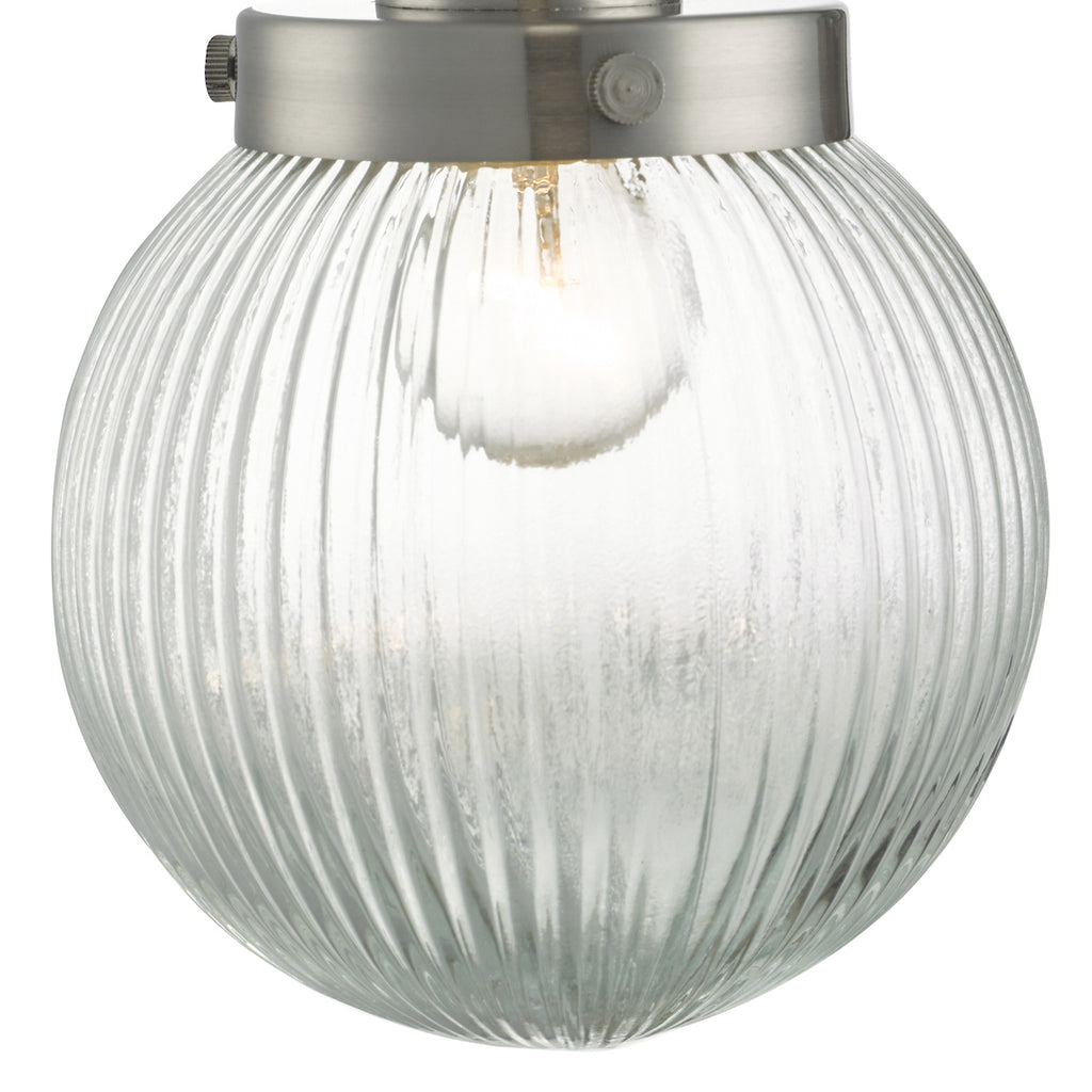 Tamara Wall Light Satin Nickel Ribbed Glass<br>Satin Nickel