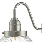Tamara Wall Light Satin Nickel Ribbed Glass<br>Satin Nickel