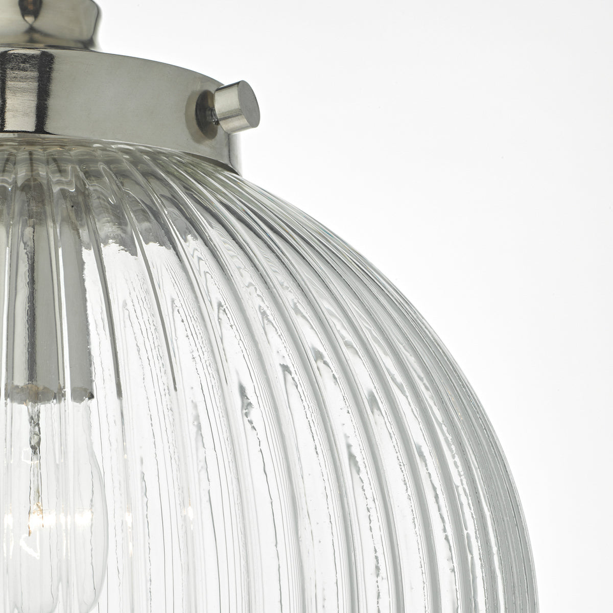 Tamara Wall Light Satin Nickel Ribbed Glass<br>Satin Nickel