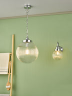 Tamara Bathroom Wall Light Polished Chrome Ribbed Glass IP44<br>Polished Chrome