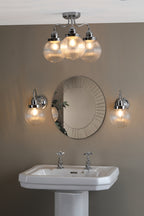 Tamara Bathroom Wall Light Polished Chrome Ribbed Glass IP44<br>Polished Chrome