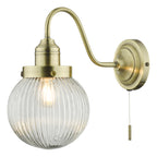 Tamara Wall Light Antique Brass Ribbed Glass<br>Antique Brass