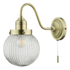 Tamara Wall Light Antique Brass Ribbed Glass<br>Antique Brass