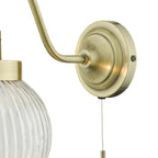 Tamara Wall Light Antique Brass Ribbed Glass<br>Antique Brass