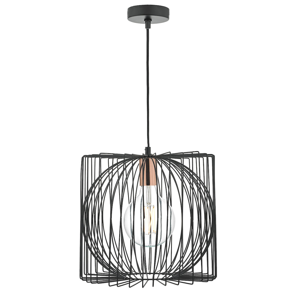 Taplow Pendant Black & Copper<br>Matt Black