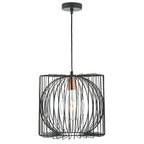 Taplow Pendant Black & Copper<br>Matt Black