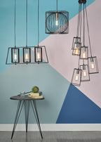 Taplow Pendant Black & Copper<br>Matt Black
