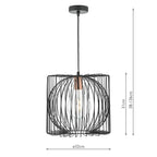 Taplow Pendant Black & Copper<br>Matt Black