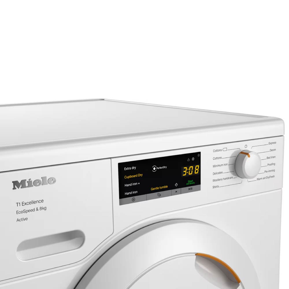 Miele TEA525WP Active 8kg Heat Pump Tumble Dryer - Lotus White