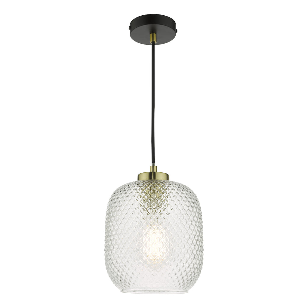Tehya Pendant Matt Black Textured Glass<br>Matt Black