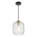 Tehya Pendant Matt Black Textured Glass<br>Matt Black