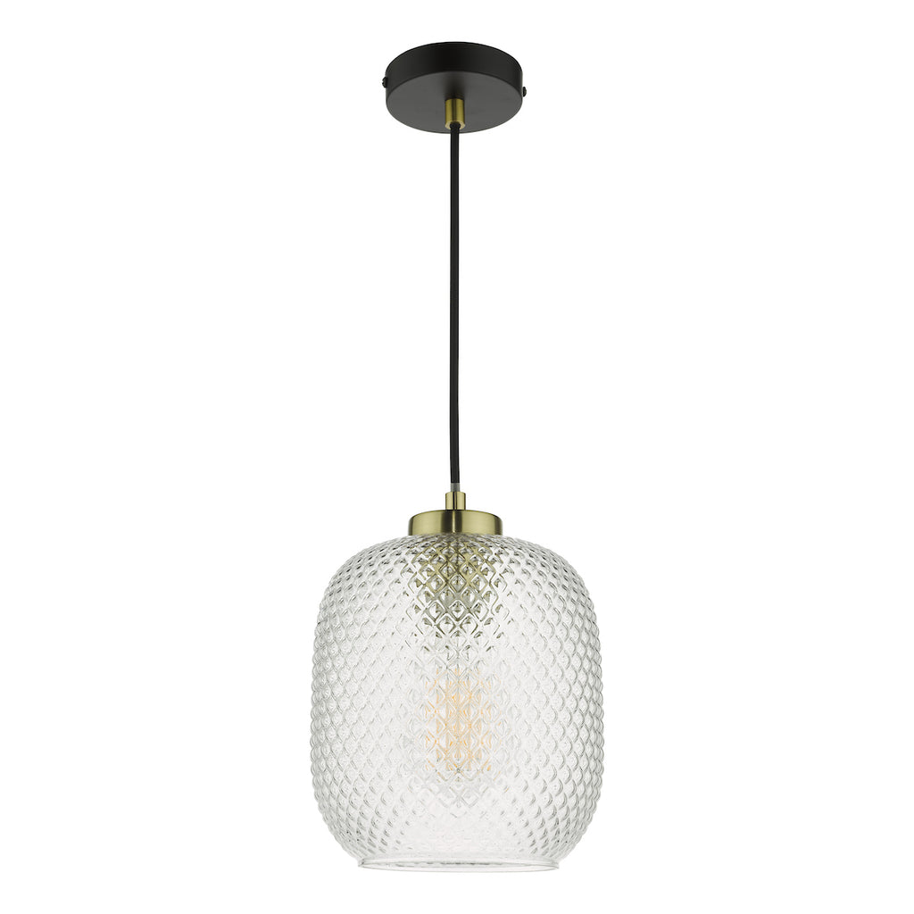 Tehya Pendant Matt Black Textured Glass<br>Matt Black