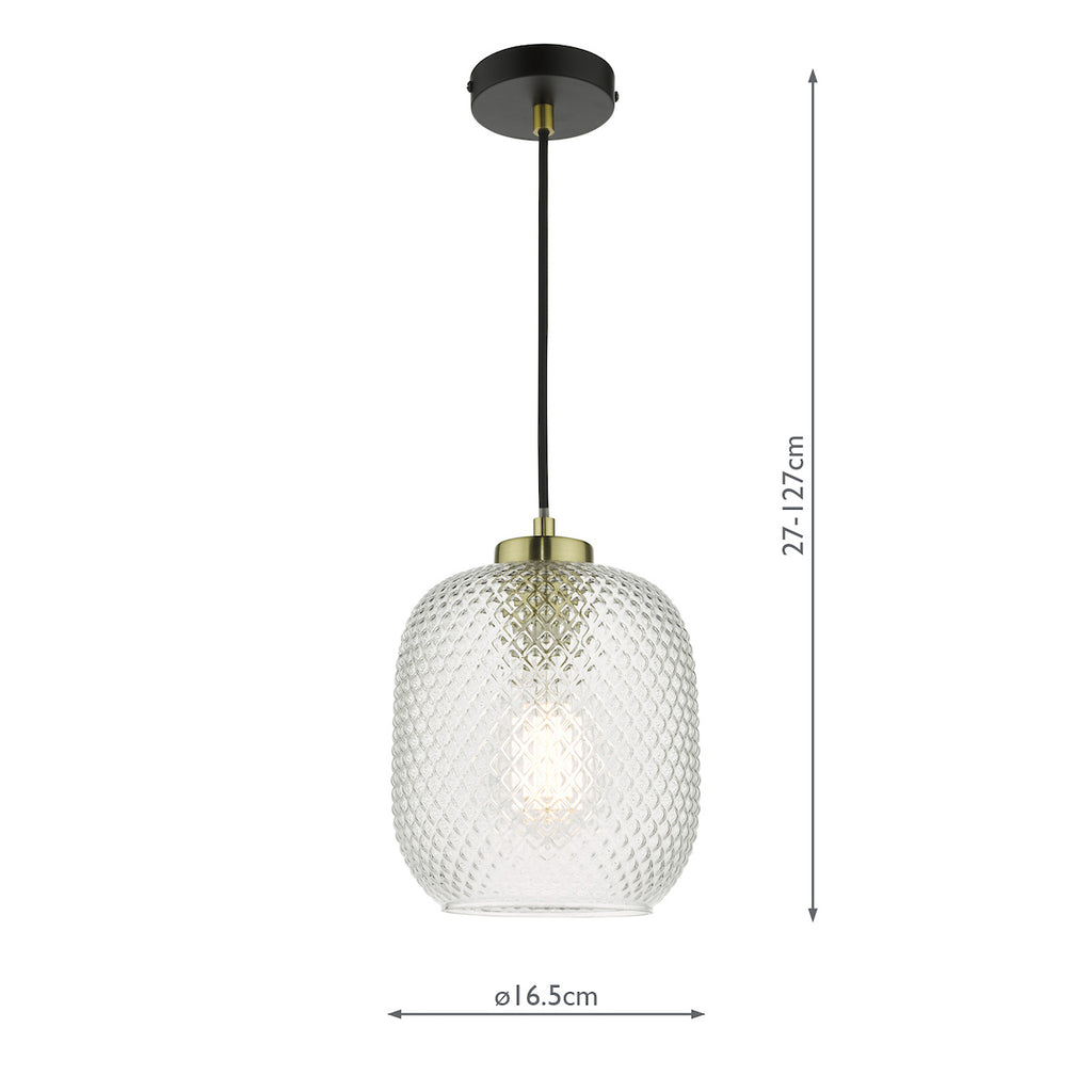 Tehya Pendant Matt Black Textured Glass<br>Matt Black