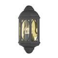 Tenby Outdoor Wall Light Black Glass IP43<br>Matt Black