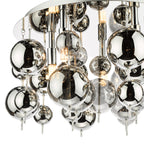 Thora 5 Light Flush Polished Chrome Smoked Glass<br>Polished Chrome