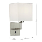 Tibet Wall Bracket Satin Chrome complete with Shade <br>Satin Chrome